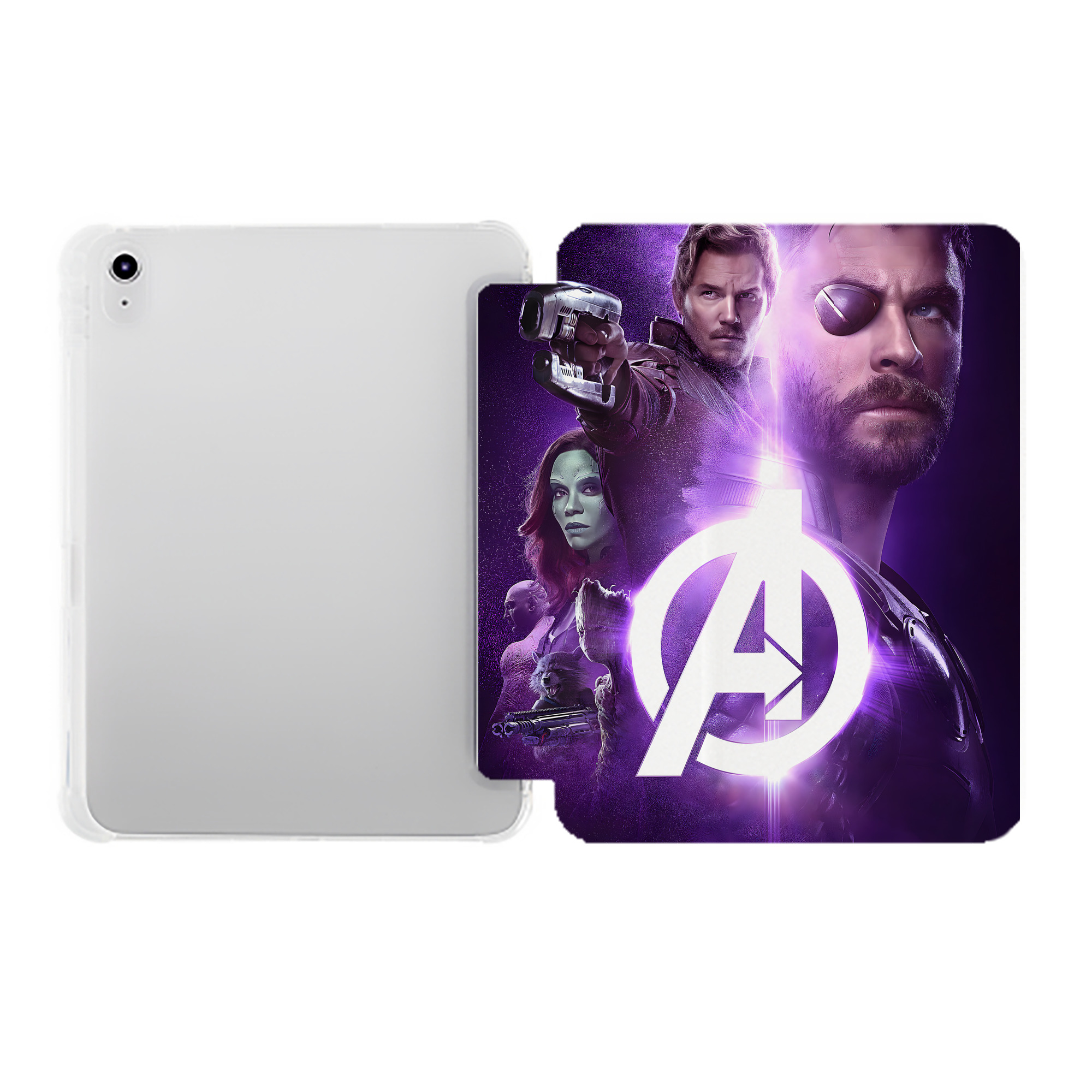 （画像用） アベンジャーズ The Avengers IPad ケース ペン収納付き 三つ折りスタンド PUレザー×シリコン 対応機種9.5/10.5/10.9インチ